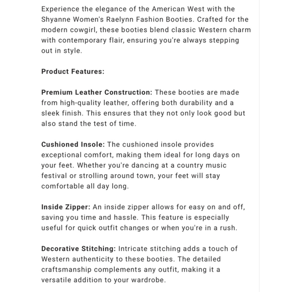 Women's Shyanne Western Booties Brown Size 8.5 - Picture 6 of 8